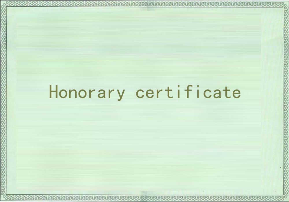 Certificate of Honor I